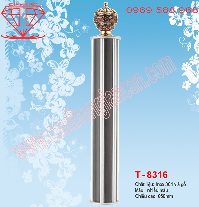 Trụ cái cầu thang kinh, trụ cái cầu thang inox T8315