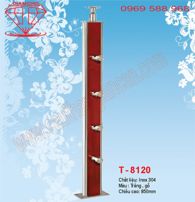 Trụ lan can inox T - 8120